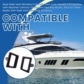 Ciuouient 2Pcs Boat Side Vent Window D Handle Turn Lock Handle Compatible with Bayliner Century Thompson Sea Ray Boats (Only The Handle)