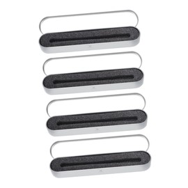 Healvian 4 Pcs Square Tinplate Pen Boxes with Sponge Lining Portable Lightweight Metal Pencil Cases in Silver Storage Boxes for School Supplies and Gifts