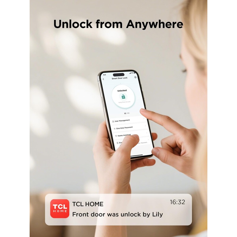 TCL Wi-Fi Smart Lock D2, Keyless Entry WiFi Door Lock