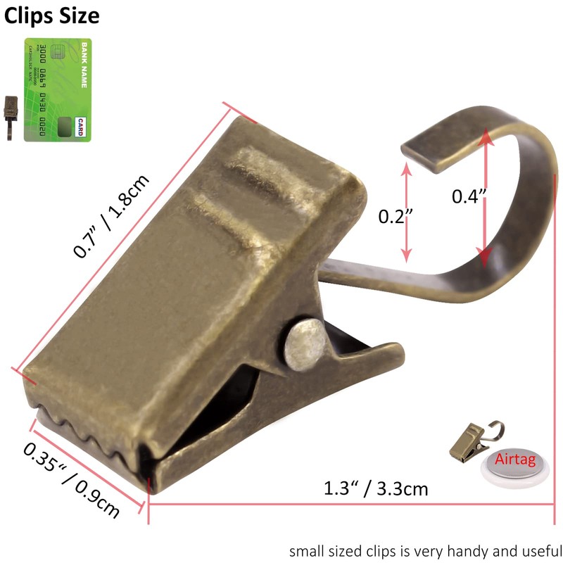 BIHRTC 100 Pack Mini Clips Stainless Steel Shower Curtain Clips
