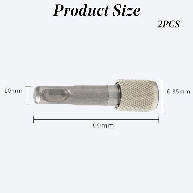 2 Pcs SDS Bit Adapter Hex Socket Drill Holder Converter
