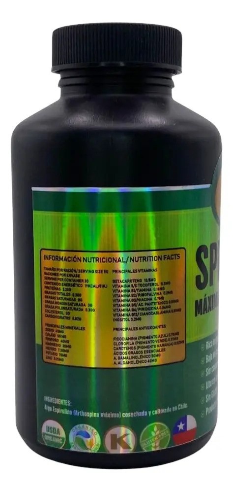 3 Pack Spirulina Máxima Orgánica Chilena 300tabs 150gr Cu.