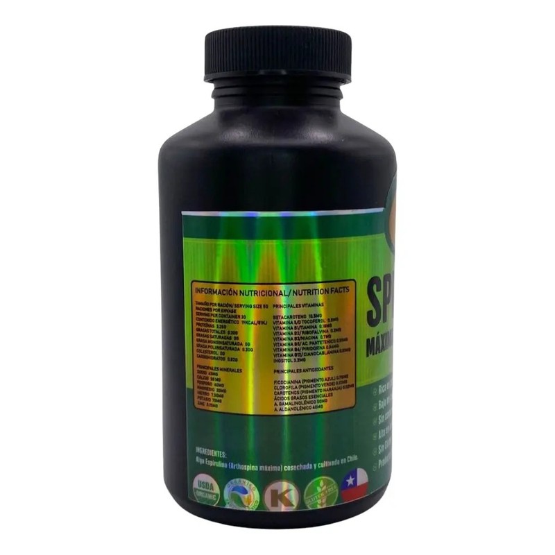 3 Pack Spirulina Máxima Orgánica Chilena 300tabs 150gr Cu.