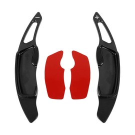 X AUTOHAUX Pair Aluminum Alloy Black Steering Wheel Shift Paddle Shifter Extension Cover for Subaru BRZ Forester Impreza WRX Legacy Outback XV Crosstrek