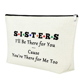 Sister Gift Sister Birthday Gift 25X17CM Makeup Bag Friendship Gift for Sister Besties Christmas Graduation Leaving Long Distance Sister Gift Makeup Travel Pouch