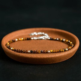 Unbranded Natural Tiger Eye Tiny Beads Protection Stone Healing Minimalist Dainty Bracelet