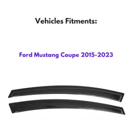 IG Window Visor for Ford Mustang Coupe 2015-2023, Rain Guard Tape-On Extra Durable Sun Wind Side Vent Window Deflector, 2015 2016 2017 2018 2019 2020 2021 2022 2023