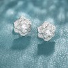 Women's 925 Sterling Silver Love Rose Flower Stud Earrings White
