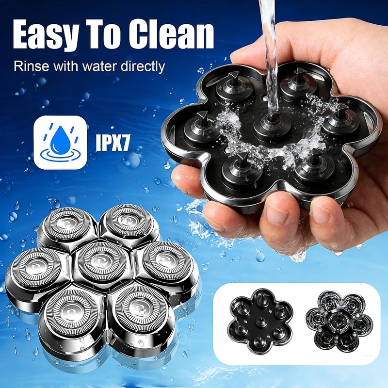 7 Head Magnetic Shaver Head Replacement For SHPAVVER/Wyklaus/Cyruzi Shaver