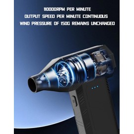 Electric Air Duster 110000RPM Super Power Cordless Air Duster, 3-Gear Adjustable Mini Blower with Fast Charging, Dust Blower for Computer, Keyboard, House, Outdoor Car
