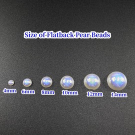 Pinhoollgo 300pcs 10mm Flatback Half Pearls for Crafts Resin Half Round Pearls for Face Nail Cup Clothes Shoes Scrapbook Handmade Craft(White AB)