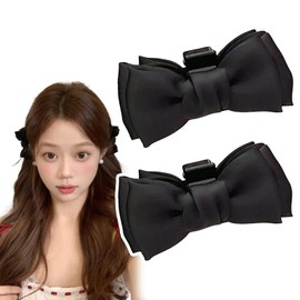 TokTech Set of 2 Bangs Clips Hair Clips Ribbon Hair Claw Small Hair Accessories Hair Ornaments