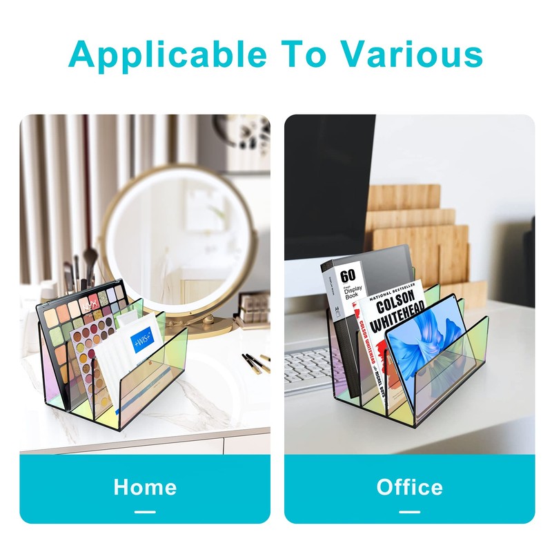 Boloyo Acrylic File Holder,1PC 3 Sections Rainbow File Organizer Mail