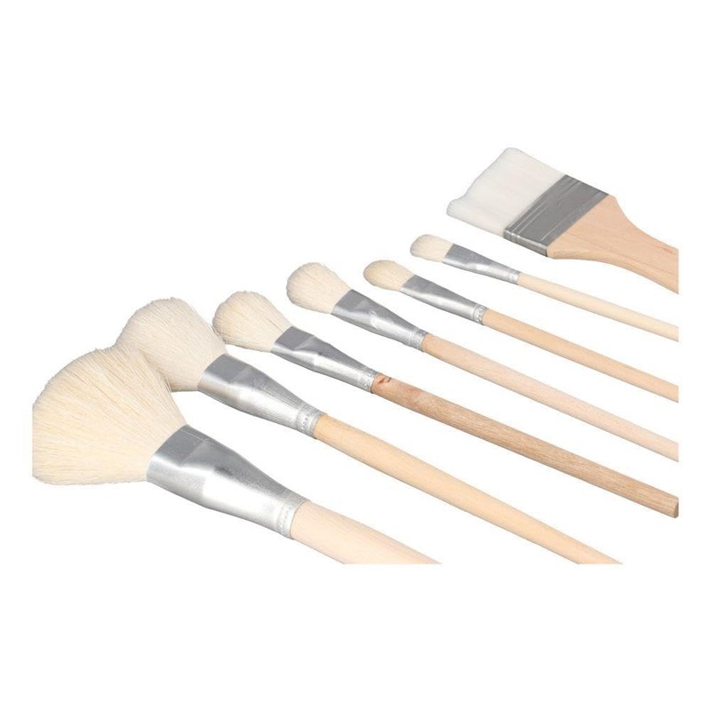 7pcs Mop Brush Goat Hair Paint Brush Multi-Purpose Blending Brush