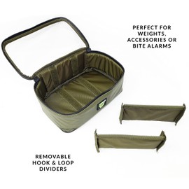 Carp On - 3 Section Lead Weight Accessories Bag Range - 2 Sizes (16 x 9 x 8cm or 25 x 16 x 10cm) Clear Lid and Black Waterproof Zipper and Two Zip Pullers (1 x 25cm x 16cm x 10cm)