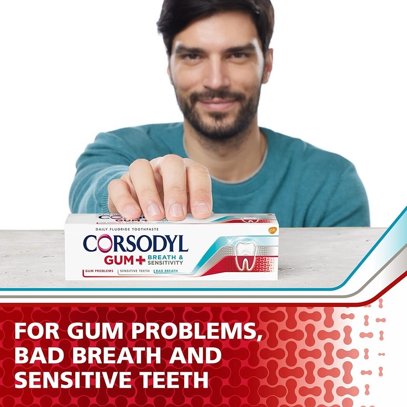 Corsodyl Gum+ Breath & Sensitivity Toothpaste 75ml
