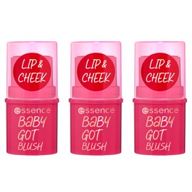 essence baby got blush, Rouge, Nr. 50, Rot, sofortiges Ergebnis, natürlich, strahlend frisch, vegan, ohne Konservierungsstoffe, ohne Parabene, ohne Mikroplastikpartikel, 3er Pack (3x5.5g)