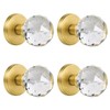 CLCTK 4 Pack Crystal Glass Dummy Door Knobs, Inactive Round
