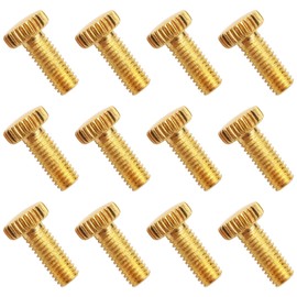 Unxuey Guitar Tremolo Bridge Fine Tuner Screws M5 Threaded Fine Tuning Screws for Electric Guitar Double-Shake Tremolo System (12 Pack, Golden)