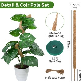 LveSunny 2 Pack Moss Pole, LveSunny 29 Inch Bendable Moss Pole Monstera Plant Support, More Flexible and Corrosion-Resistant Monstera Plant Support, Suitable for Potted Plants to Grow Upwards