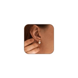 Pearl Stud Earrings for Women Freshwater AAAA Pearl Earrings with Cubic Zirconia 18K gold plated Dainty Hypoallergenic Earrings
