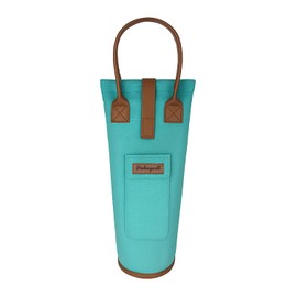 Packingwell Wine bottle Cooler Bag for Travel, Beach & Gifts, Durable PU Handle, Utility Pocket, Perfect for Wine Lovers(Green)
