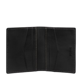 Fossil Men's Hayes Leather Card Case Bifold Wallet, Black (Model: ML4646001)