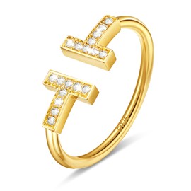 APUUESN 925 Sterling Silver Bracelet and Ring Set for Women Silver/Gold/Rose Gold - Elegant Jewellery Set Made of 925 Silver, Perfect as a Gift for Girlfriend, Birthday or Special Occasions, Sterling