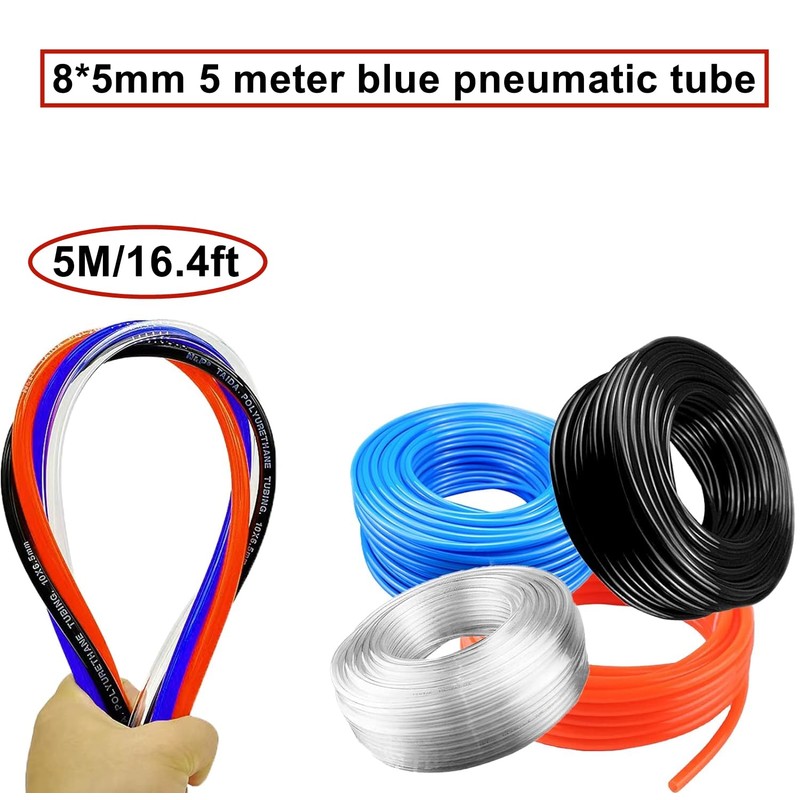 HUAZIZ 5 m PU Pneumatic Hose, Blue Pneumatic Polyurethane Pneumatic