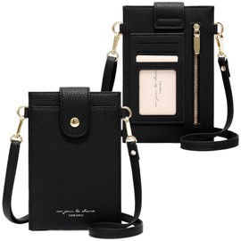 Constlia Smartphone Shoulder Women's Lightweight Wallet, Cross-body Smartphone Pouch, Vertical, Multifunctional, Thin, Portable Shoulder, Small, Shoulder Bag, Women's Portable Pochette, Black