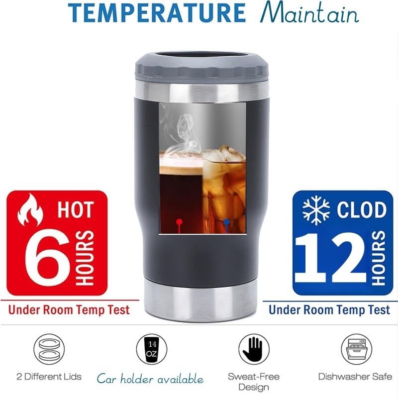 4 in 1 Travel Mug and Can Insulator for 12