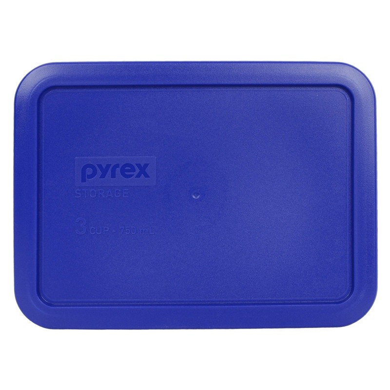 Pyrex 7210-PC 3-Cup Cadet Blue Food Storage Replacement Lid (3-Pack)