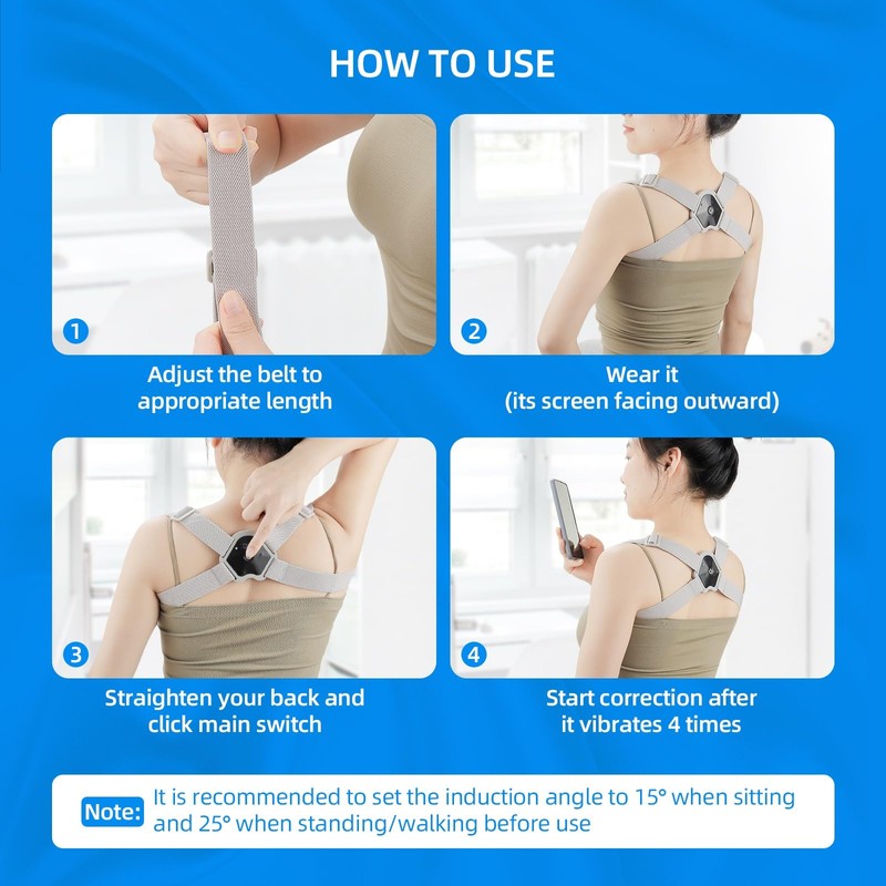 LIARTY Posture Corrector with Touchscreen and Smart Vibration, Upper Back