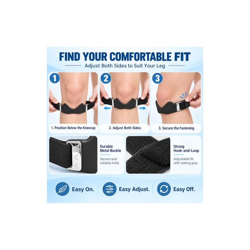 Precision Knee Strap 2 pack, Patella Knee Brace, Adjustable Knee