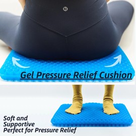 Gel Pressure Relief Cushion, Durable Honeycomb Cushion, Gel Seat Cushions for Long Sitting, Soft Sitter Cushion, Honeycomb Heaven Cushion UK, Gel Cushion for Bench, Floor, Wheelchair, Car seat cushion