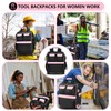 LOKASS Pink Tool Bag for Women, Wide-open Tool Backpack with
