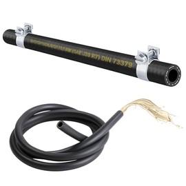 (10 mm) 1 x metre petrol hose, oil hose, diesel hose, fuel line for petrol, fuel, diesel (SAEJ30R7 DIN 73379) (2x W1 mini clamp) (inside 10.0 mm/outer 17.0 mm (clamp size 15 x 17 mm))