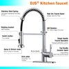 DJS Kitchen Faucets with Pull Down Sprayer Chrome High Arc