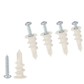 Self Drilling Drywall Plastic Anchors with Screws, Expansion Screws 100 Pieces (50 Pairs)