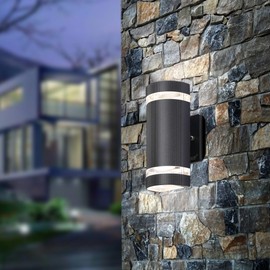 LED 2 Pack Semi Cylinder Up and Down Lights Outdoor Wall Light,Body in Aluminum Waterproof Outdoor Wall Lamps,3000k 5W with Certificate ETL…