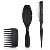 3 Pcs Wig Brush Comb Set Wide-Tooth Wig Brushes for