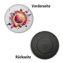 Solar System Planets Magnet Round Magnet for Astronomy Fans Stars Galaxy Discover Space Orbit Wonders Einstein Newton Love It
