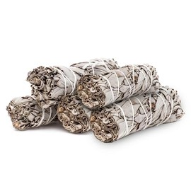 NY SPICE SHOP White Sage Smudge Sticks - 5 Pack Sourced California Sage Bundles for Cleansing Home, Meditation, Yoga, Healing and Smudging – 4 Inches