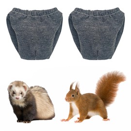 2PCS Small Pet Diapers,Guinea Pig Diapers,Reusable Squirrel Diapers,Washable,Specially Designed for Use on Pet Squirrels Small Medium Guinea Pig. (Grey, M)