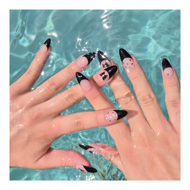 Butterfly Mood Handmade Nail Tips - Coffin Egg / 버터플라이