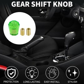 TUCKBOLD Car Shift Knob 6cm | Front Stick Shift Knob Universal for Automatic and Manual Vehicle Acrylic Green with 2 Adapter 1 Set