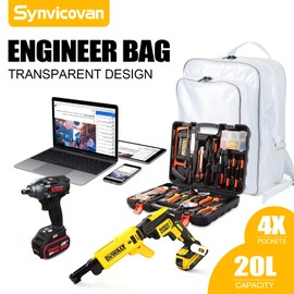 Synvicovan 15.7 Inch Tool Backpack-Transparent & Anti-static Cleanroom Engineer Tool Bag for Work and Travel