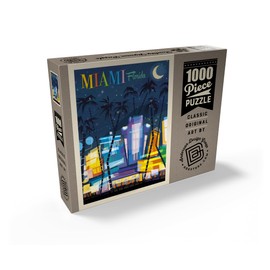 MyPuzzle Miami, FL: South Beach (Mod Design), Vintage-Poster – Premium 1000 Teile Puzzle für Erwachsene