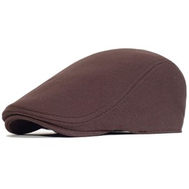 XYIYI Men's Newsboy Cap Cotton Beret Hat Flat Ivy Gatsby Driving Cabbie Cap, coffee