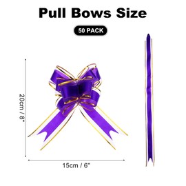 uxcell 50pcs Purple Pull Bows 5.9 Inch Wide Large Ribbon Gift Bows for Gift Wrapping Gift Baskets Decor Wedding Parties Birthday Florist Packaging and Decoration